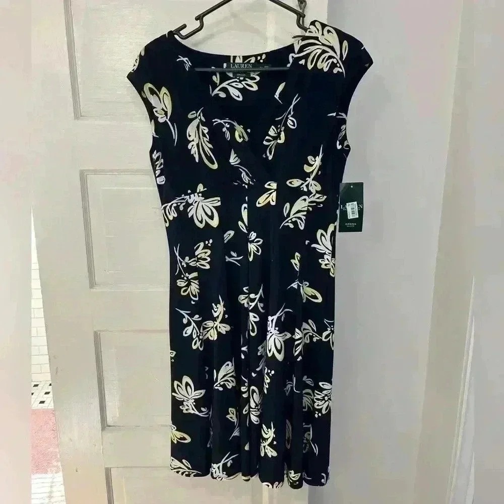 NWT ralph lauren polo spring floral cap sleeve dress business casual preppy